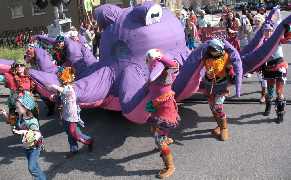 daisy art parade Roanoke City Giant Puppet Parade